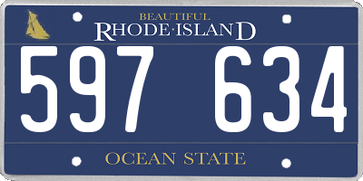 RI license plate 597634