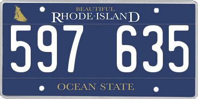 RI license plate 597635