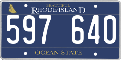 RI license plate 597640