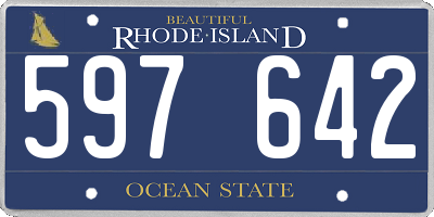 RI license plate 597642