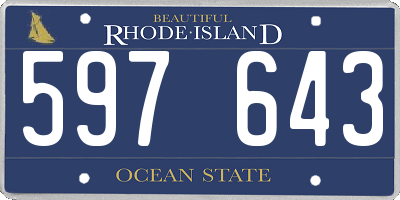 RI license plate 597643
