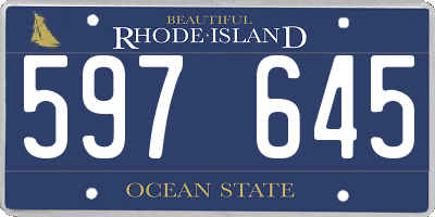 RI license plate 597645