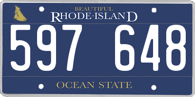 RI license plate 597648