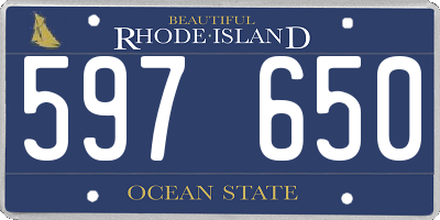 RI license plate 597650