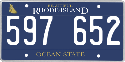 RI license plate 597652