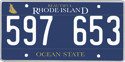RI license plate 597653
