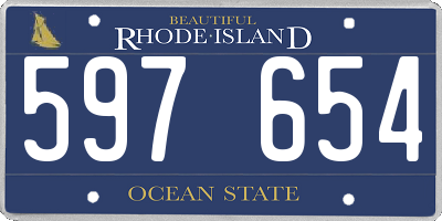 RI license plate 597654