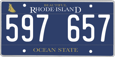 RI license plate 597657