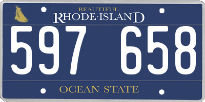 RI license plate 597658