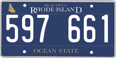 RI license plate 597661