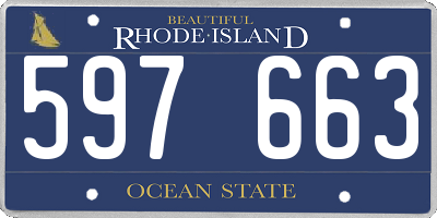 RI license plate 597663