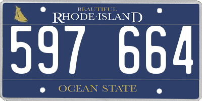 RI license plate 597664