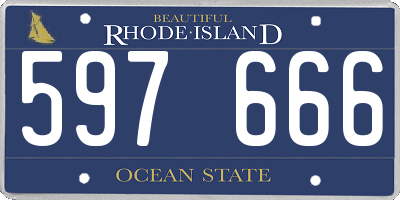 RI license plate 597666