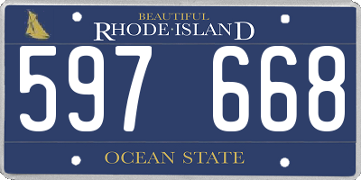 RI license plate 597668
