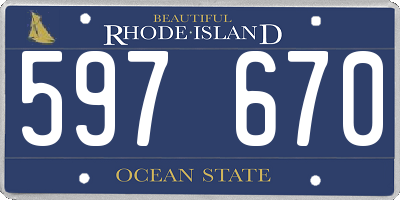 RI license plate 597670