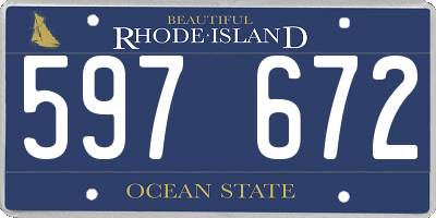 RI license plate 597672