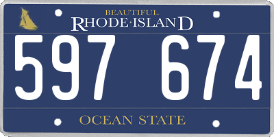 RI license plate 597674