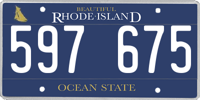 RI license plate 597675
