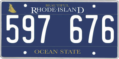RI license plate 597676