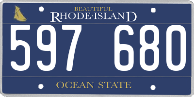 RI license plate 597680