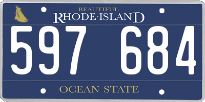 RI license plate 597684