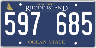 RI license plate 597685