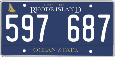 RI license plate 597687