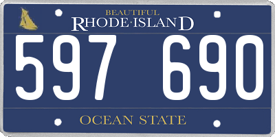 RI license plate 597690