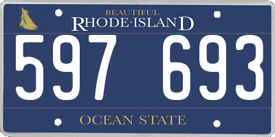 RI license plate 597693