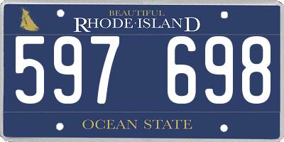 RI license plate 597698