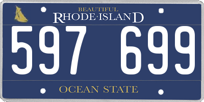 RI license plate 597699