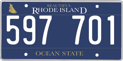 RI license plate 597701