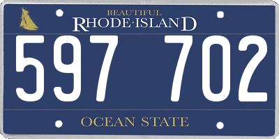 RI license plate 597702