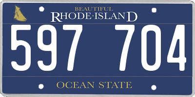 RI license plate 597704