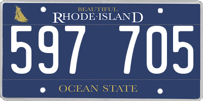 RI license plate 597705