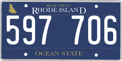 RI license plate 597706