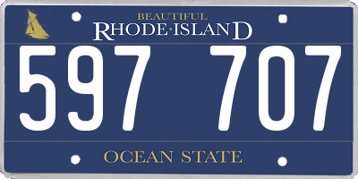 RI license plate 597707