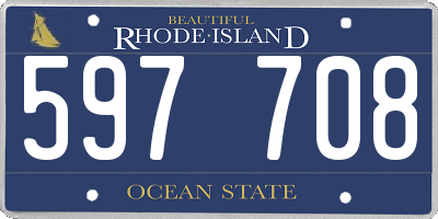 RI license plate 597708