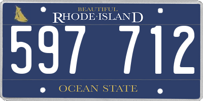 RI license plate 597712