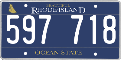 RI license plate 597718