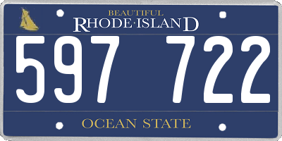 RI license plate 597722