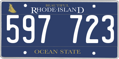 RI license plate 597723