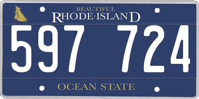 RI license plate 597724