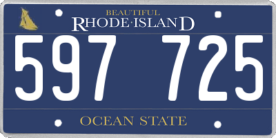 RI license plate 597725