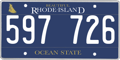 RI license plate 597726