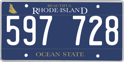 RI license plate 597728