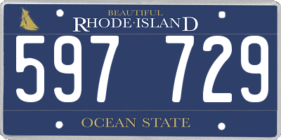 RI license plate 597729