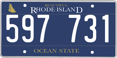 RI license plate 597731