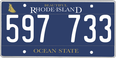 RI license plate 597733