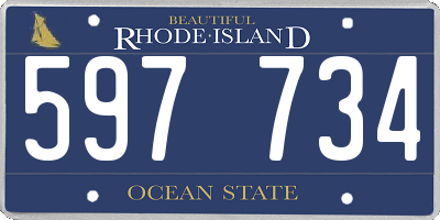 RI license plate 597734